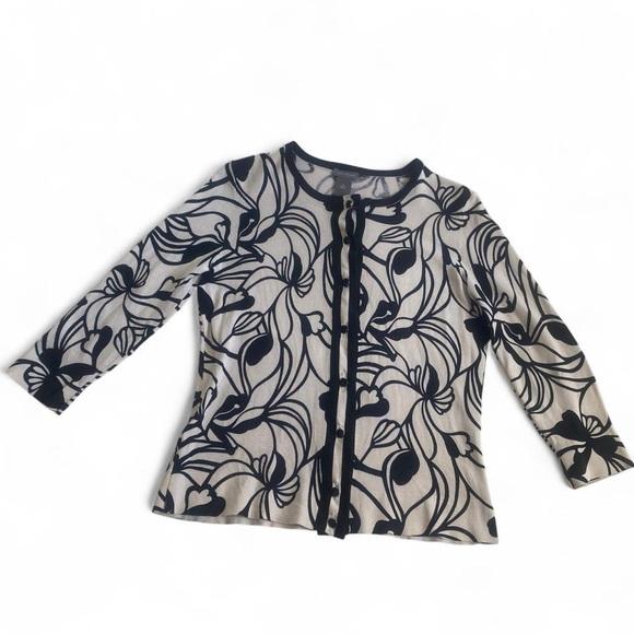 Ann Taylor Sweaters - Ann Taylor Silk Blend Floral Botanical Cardigan - Medium, Luxury, Old Money